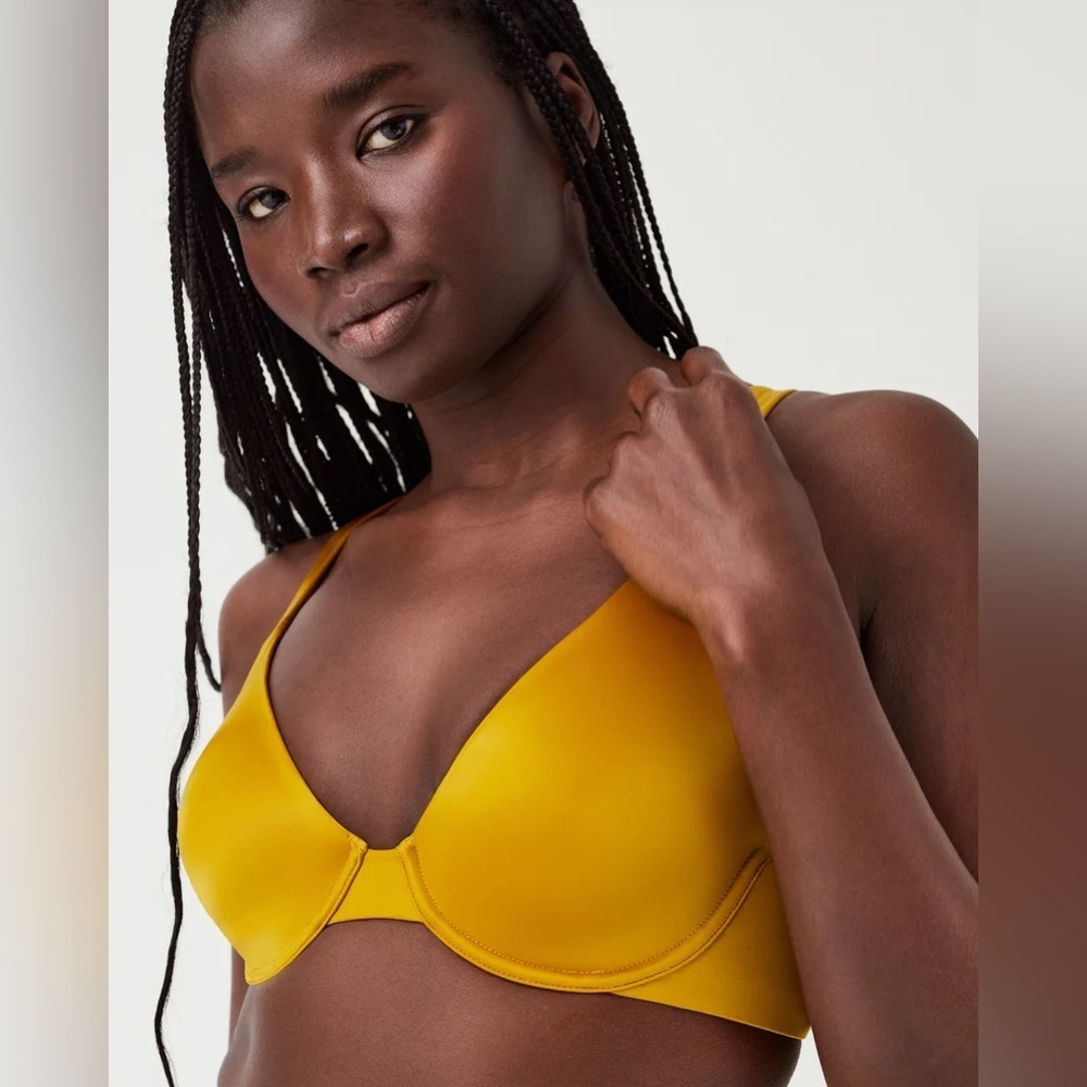 *NWT* SPANX Satin Unlined Full Coverage Bra - Dijon